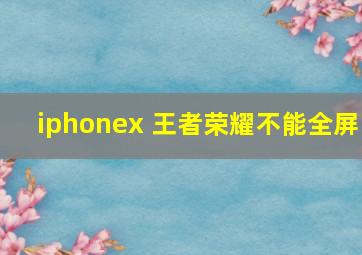 iphonex 王者荣耀不能全屏